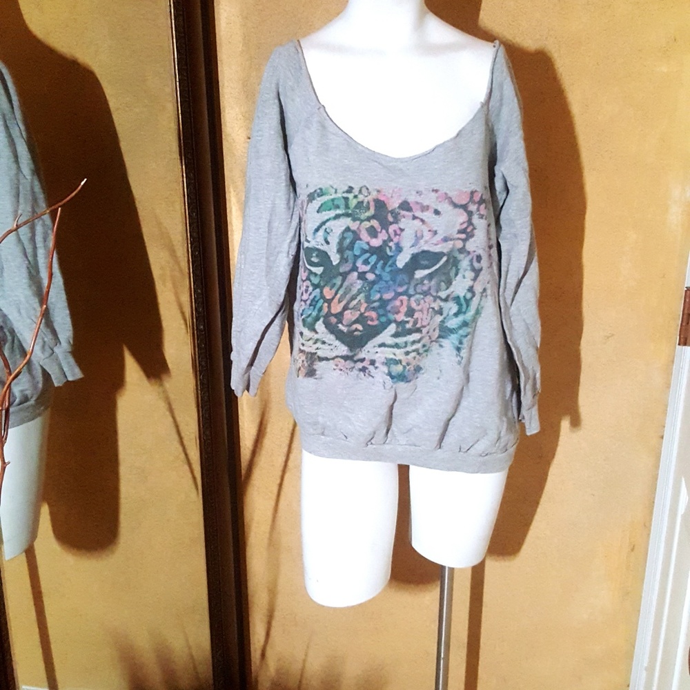 Electric pink Off the Shoulder Sweatshir…